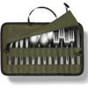 Cutlery Storage Bag,Portable Polyester Roll Up Pouch Bag For Forks,