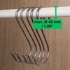S-Hooks for Hanging, Pack of 8, in Silver, Metal Hooks