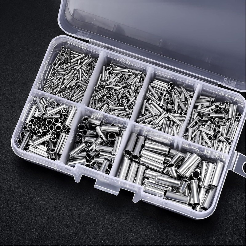 600 Pcs Wire Ferrules Kit, Non-Insulated Ferrule Crimp Terminals, Wire
