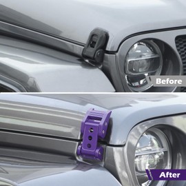 RT-TCZ for Wrangler Hood Latches Catch Kit Compatible with Jeep Wrangler JK JL Gladiator JT Purple Exterior Accessories 2pcs (3-Holes)