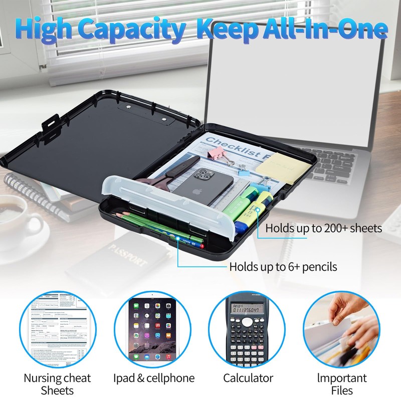 BREIDMKFM Clipboard with Storage,Clip Boards 8.5x11 with Storage High Capacity