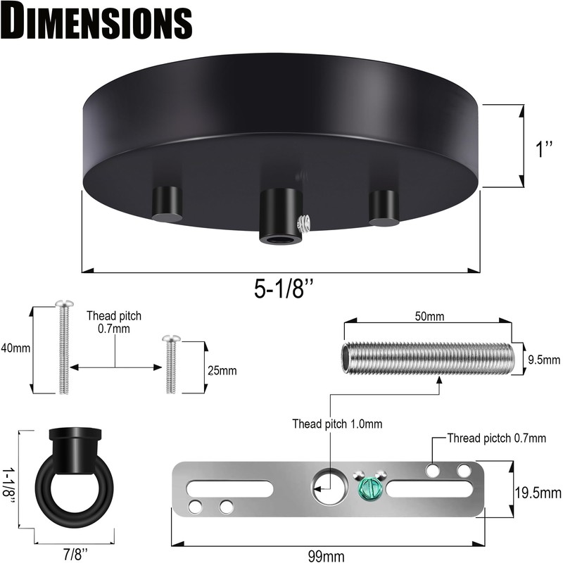 MAYOMAJO 5-1/8 Inches Light Canopy Kit with Heavy Duty Replacement
