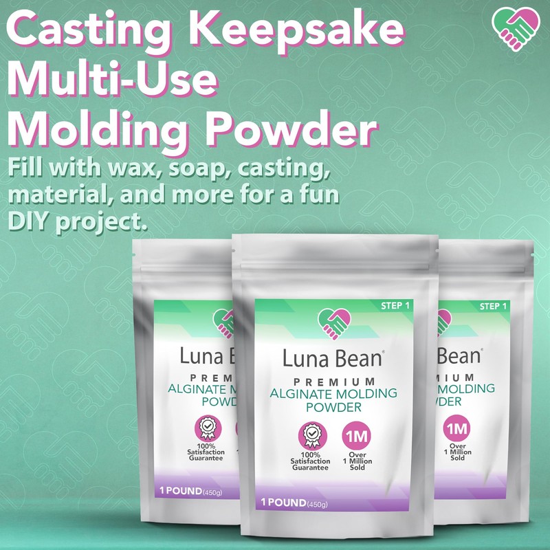 Casting Keepsakes Luna Bean Alginate Molding Powder Refill for Hand