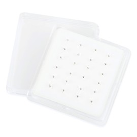 Pack of 24 Solid 925 Sterling Silver Silver Ball Nose Studs