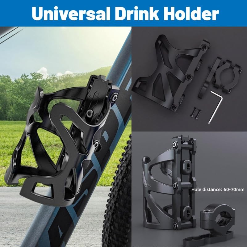 AIMALL Adjustable Motorcycle & Bicycle Cup Holder, Universal Water Bottle