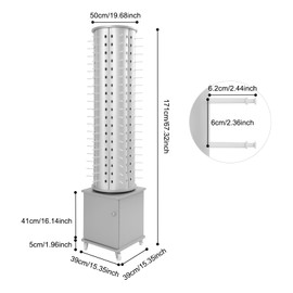 Eapmic Glasses Display Stand, 114-Pair Eyewear Storage Rack for Sunglasses & Reading Glasses, 360°Swivel Commercial Eyeglass Organizer for Optical Shop, Jewelry Store, Retail Display (Silver)