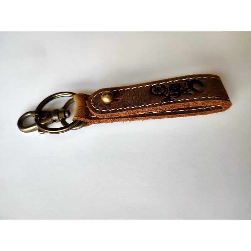 THE BIKERZ BUFF LEATHER KEY CHAIN/RING