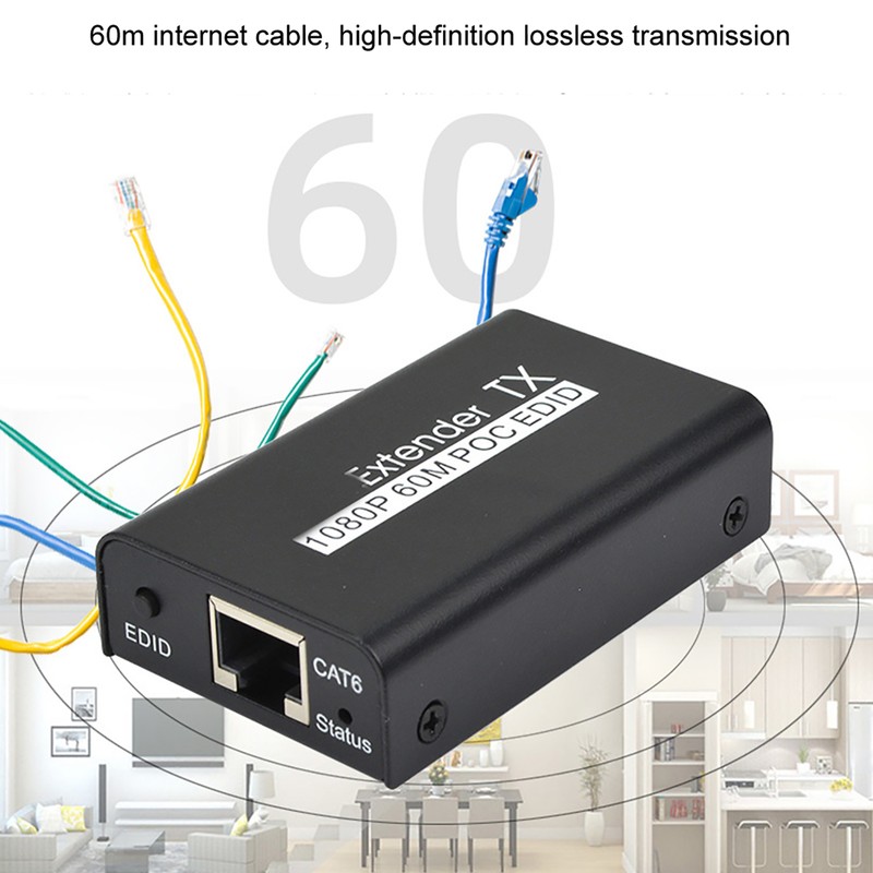 HDMI Extender 60M Internet Transmitter for POC Cable Power EDID
