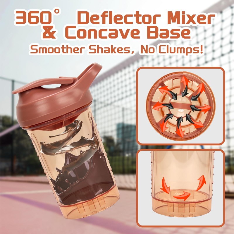 CREAWELLAY Protein Shaker Bottle, Leakproof Protein Cup for Gym, Fitness