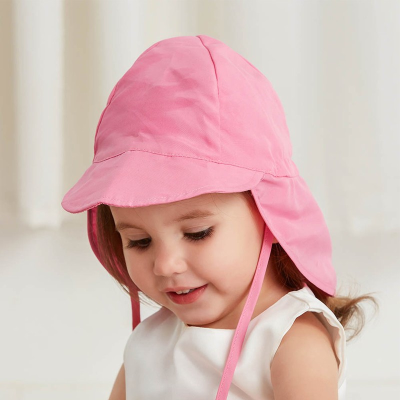 Baby Flap Sun Hat Wide Brim Quick Dry Cotton Adjustable