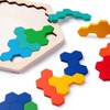 Wooden Hexagon Puzzle Tangram Toy Puzzle Montessori Learning Toy for