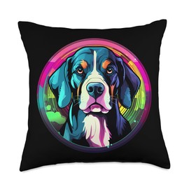 Greater Swiss Mountain Dog Gifts by J Greater Swiss Mountain Dog Funny Swissy Cosmic Space Puppy Throw Pillow, 18x18, Multicolor
