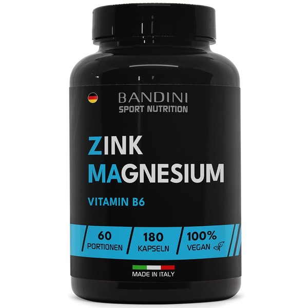 BANDINI Bandini? ZMA 180 capsules (60-day coverage) Zinc, Magnesium, and