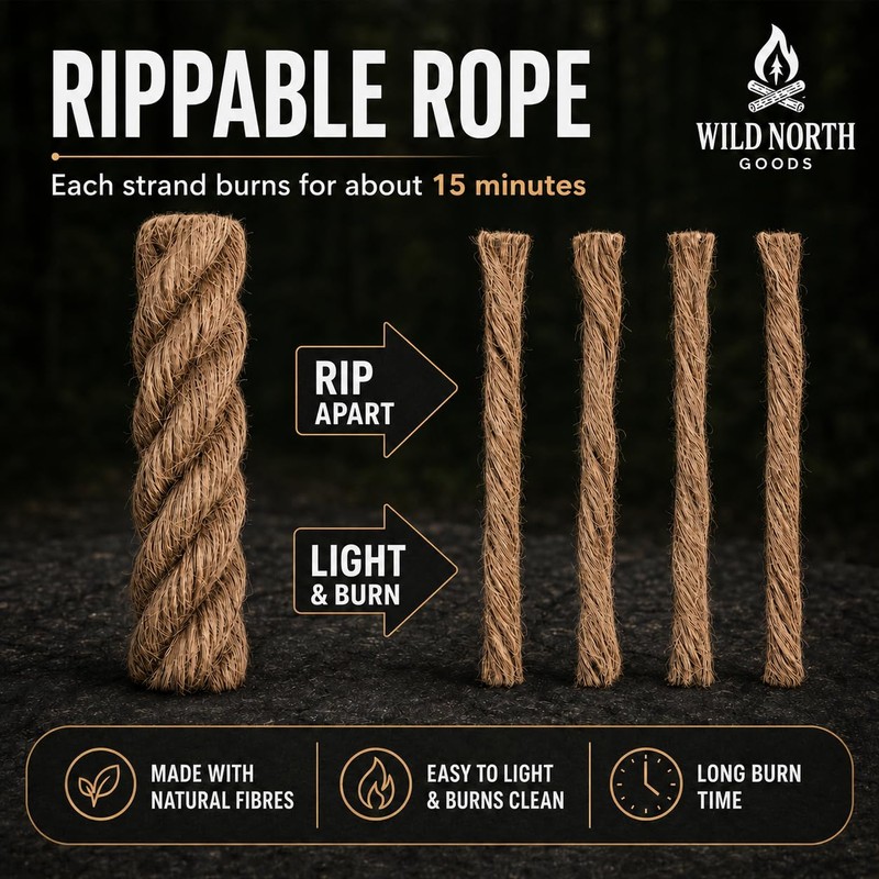 Wild North Goods Fire Starter Kit - Ferro Rod, Striker,