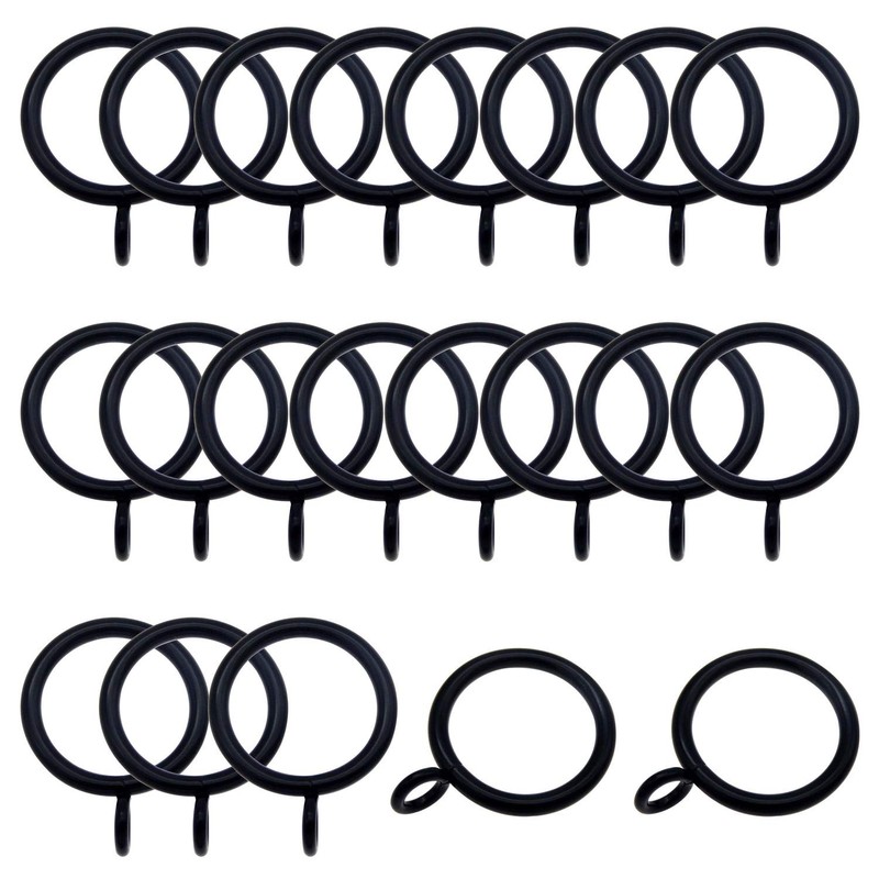 10 Pcs Durable Black Color Iron Metal Curtain Rings Shower
