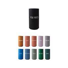 Design Letters Favourite Vase | Ceramic Flower Vase in Minimalist Design for Home Decor | Modern Ceramic Flower Pot | Decorative Vase with Engraved Letters for Office, Centrepiece | Candle Holder Vase