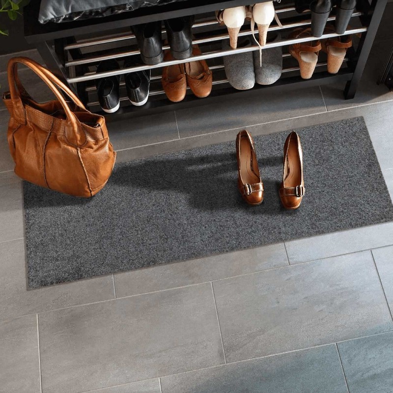 Salonloewe Efia Floor Mat Mini Mat Washable, Plain, grey, 30