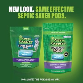 Green Gobbler - Paquetes de tratamiento de tanques sépticos, suministro de 12 meses, potentes bacterias naturales y enzimas para evitar costosos probl