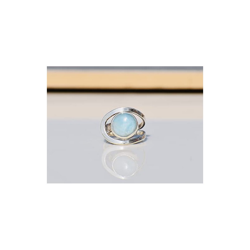 Larimar Ring, Sterling Silber ring, Statement Ring, Edelstein Ring, nat√ºrlicher