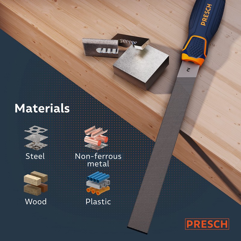 Presch Flat File 200mm - Three-Sided Cut for Filing Right-Angled