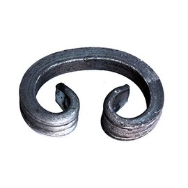 UHRIG C Scroll Arch, Iron Snail Forged 12 x 12 mm Square Steel, Wrought Iron Decorative Element for Railings, Fences and Much More 100 x 70 mm