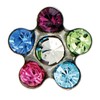 Studex Sensitive Regular Rainbow Crystal Daisy Silver Coloured Stainless Steel