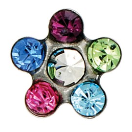 Studex Sensitive Regular Rainbow Crystal Daisy Silver Coloured Stainless Steel Stud Earrings 5mm Setting