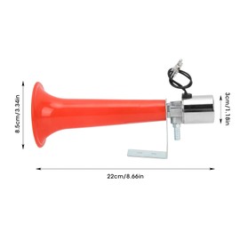 Wakects 180DB Red Compressed Air Horn Universally Applicable 12V/24V Caravan Signal Horn 220mm Turkish Whistle Horn for Cars Trucks SUV Motorcycles