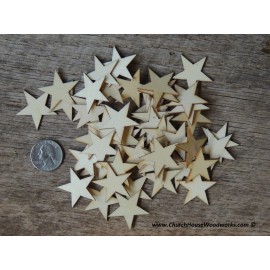 Church House Woodworks 100 qty Small 1-1/4  inch Star Wood 1.25 Crafts Flag Making Wooden Decor DIY