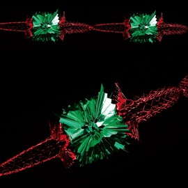 Christmas Foil Ceiling Decoration 20cm 4 Section Full Garland - Green/Red