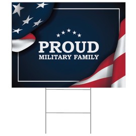 Anderson's Proud Military Family Yard Sign, Stars and Stripes, Armed Forces, Signage
