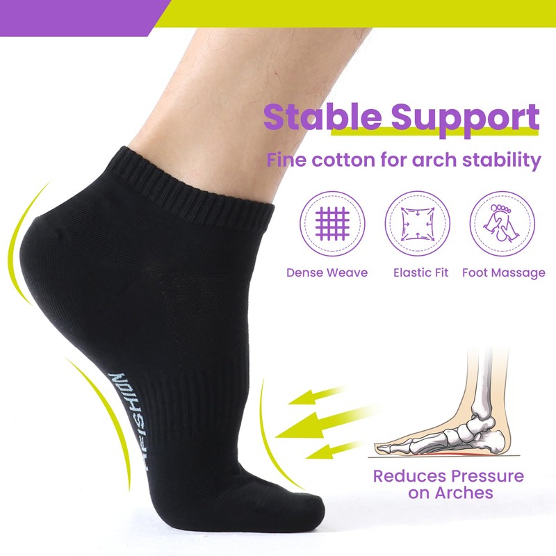 AFISHION Ankle Socks for Women & Men–Low Cut, No Show,