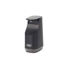 Joseph Joseph Bathroom Slim, Compact Soap Dispenser, Easy-Push Pump Head, Non Drip Nozzle, Fill-Level Window, Refillable, Matt Black