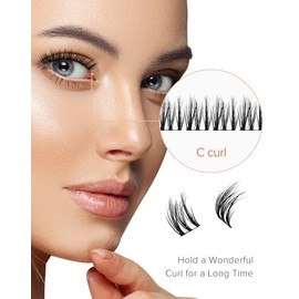 Onlyall DIY Eyelash Extensions Cluster Lashes Individual Lashes Natural Lash Clusters Wispy Lashes Strip Lashes Extension-Y148