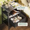 Huuger Nightstand Set of 2, Night Stand with Fabric Drawer,