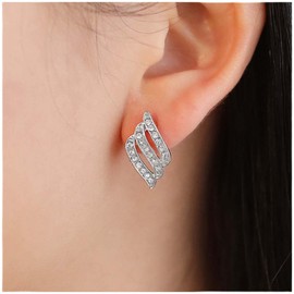 Cimenexe Bohemian Crystal Wings Stud Earrings Angel Wings Crystal Stud Earrings Retro CZ Wing Earrings Majestic Feather Stud Earrings Silver Rhinestone Earrings Jewellery for Women and Girls