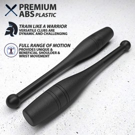 Synergee Indian Clubs 1lb, 2lb, 5lb, 10lb &15lb. Power Clubs - Exercise Weight Club Bells - Grip and Forearm Strength Trainer - Sold in Pairs