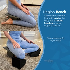 Ungloo Meditation Bench | Wide & Tall Sturdy Stable Cross Legged & Kneeling Stool | Easy on HIPS and Knees | Prayer Bench | Lightweight Sustainable Bamboo Stool
