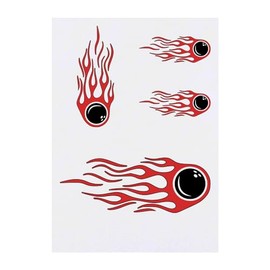 Azeeda 4 x 'Bowlingkugel Rotes Feuer' Temporäre Tattoos - Wasserfest, Hautfreundlich & Ungiftig · Transfers in Verschiedenen Größen (TO00068862)
