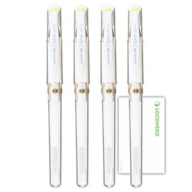 Mitsubishi Pencil, Signo Bold, 0.04 inch (1.0 mm), UM153.1, White, Set of 4, Locco Cat Brush Set