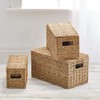 mDesign Natural Woven Seagrass Closet Storage Organizer Basket Bin with
