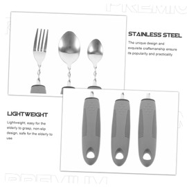 BCOATH 1 Set Elderly Eating Tableware Adaptive Cutlery Weighted Silverware for Hand Tremors Elderly Tableware Disabled Person Utensil Non-Slip Utensil Forks and Fork to Feed