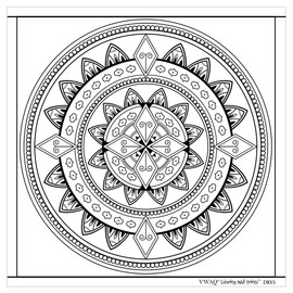 VWAQ Coloring Wall Prints - Mandala Dry Erase Whiteboard Wall Decal - DRV5 (32" H X 32" W)