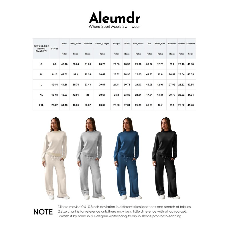 Aleumdr Womens 2 Piece Sweatsuit 2025 Fall Outfits Lounge Matching