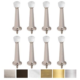 Liberty Topes de Puerta Premium de Metal Sólido Rígido Cepillado de 3" (Níquel Satinado, Paquete de 8)