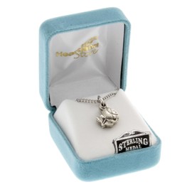 Heartland Store Sterling Silver Women's Triple Slide Rose with Miraculous Pendant + 18 Inch Rhodium Plated Chain & Clasp| USA Made