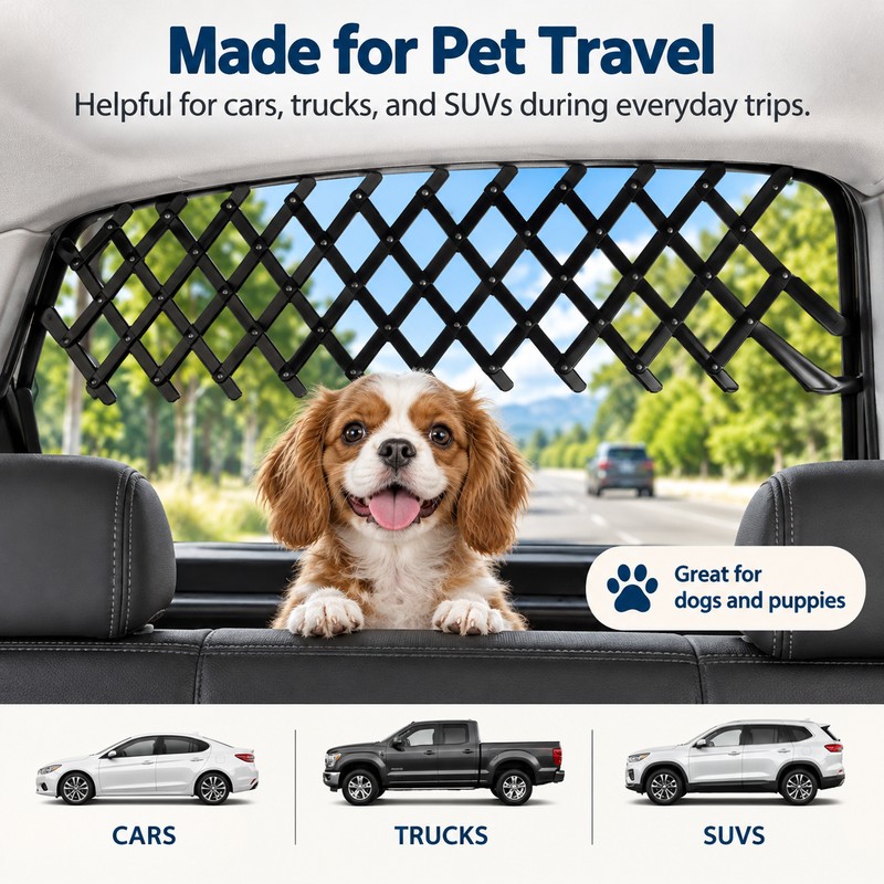 Car Window Pet Gate for Dog Travel – Ventilation Guard