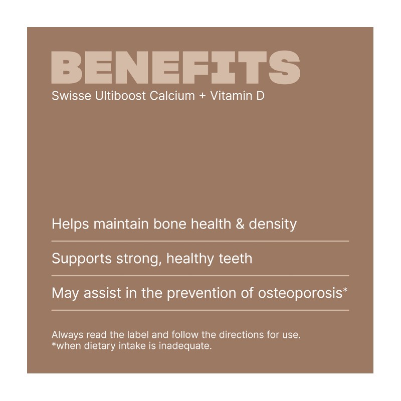 Swisse Ultiboost Calcium + Vitamin D 90 Tablets