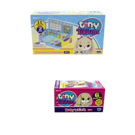 Tiny Tukkins Bunny Family Stuffed Animal Preschool Playset- Play Preschool Set for Girls & Toddlers Includes Big Sister and Baby Stuffed Animal Bunny- Made from Kid-Friendly Materials