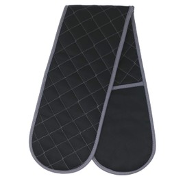 Clay Roberts Oven Gloves, Black, Double Oven Mitts, Heat Resistant Cooking Gloves, Machine Washable Catering, BBQ, Kitchen, Baking Oven Gloves